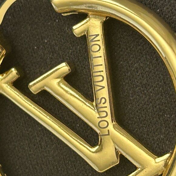 Louis Vuitton Hoop Gold Earrings with Simulated Diamonds. - Picture 8 of 8